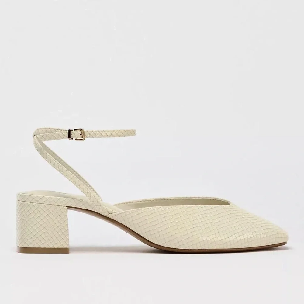 Zara NWT cream Mary Jane sandal shoes - Picture 2 of 5